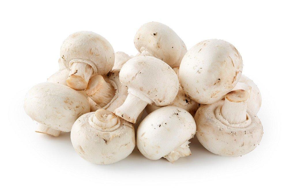 Fresh white button mushrooms